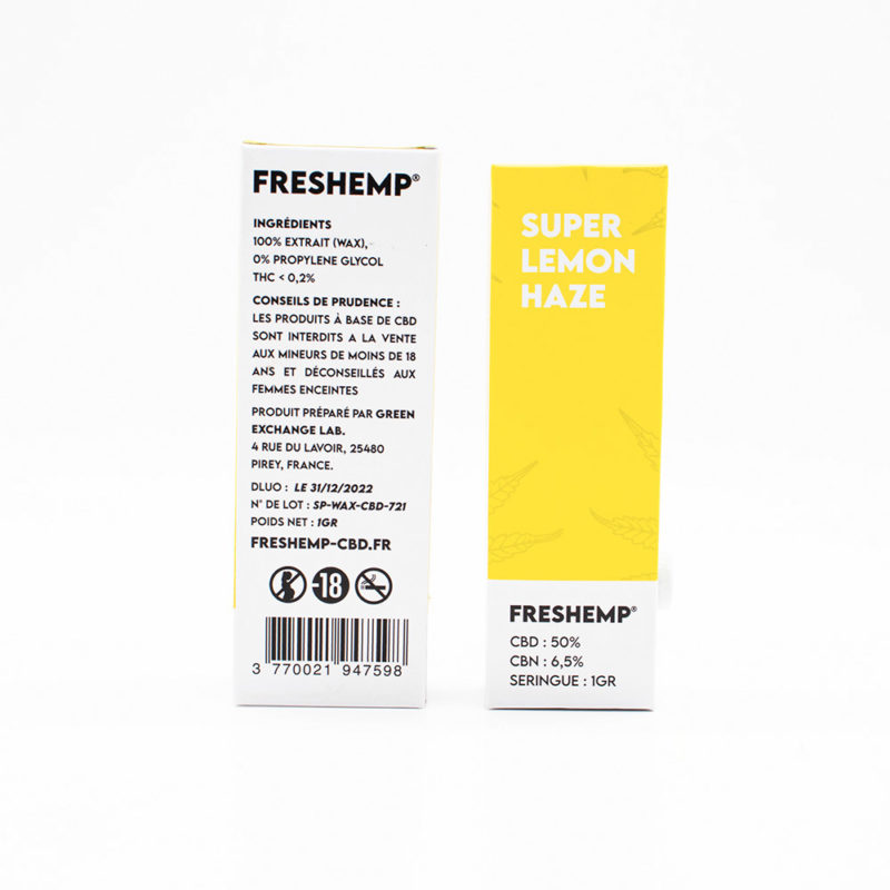 seringue wax cbd cbn super lemon haze green exchange verso