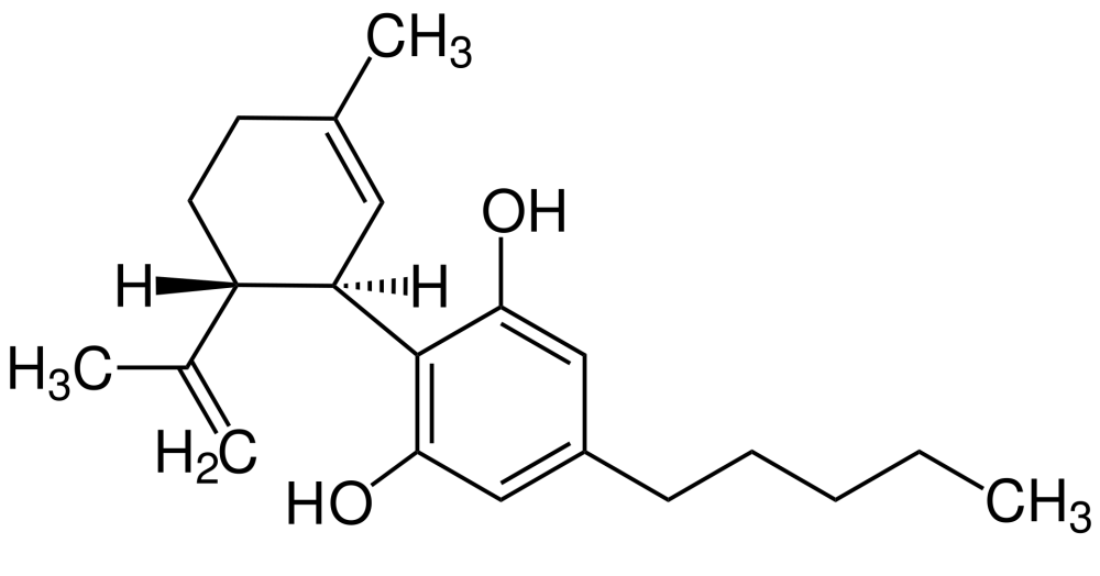 Chemical structure of CBD